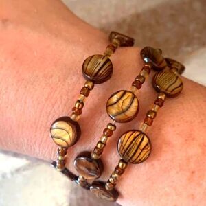 Made By Melanie Memory Bracelet Bronze And Copper Tiger Eyes New